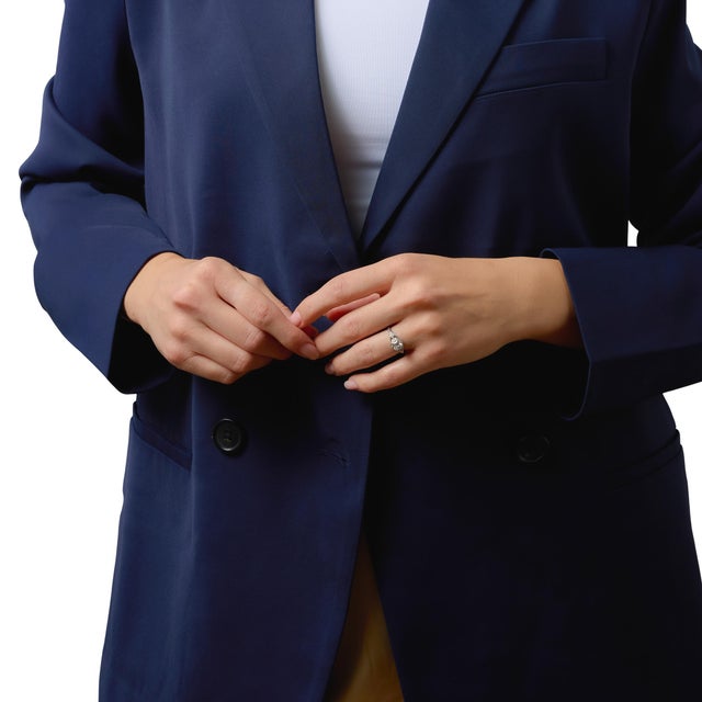 1930s Art Deco Gia 1.00 Carat Old Mine Cut Diamond Sapphire Engagement Ring, Size 5.5 For Sale - Image 4 of 8