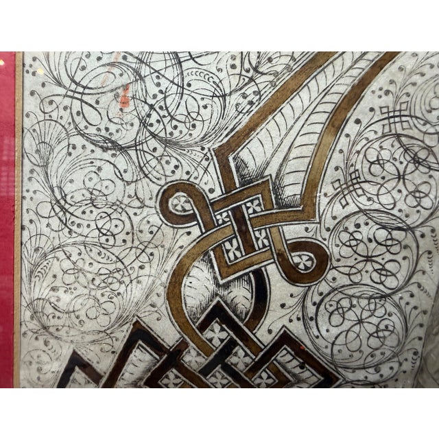 Rare Antique 17th Century Calligraphic Bust Portrait of Charles II of England For Sale - Image 10 of 16