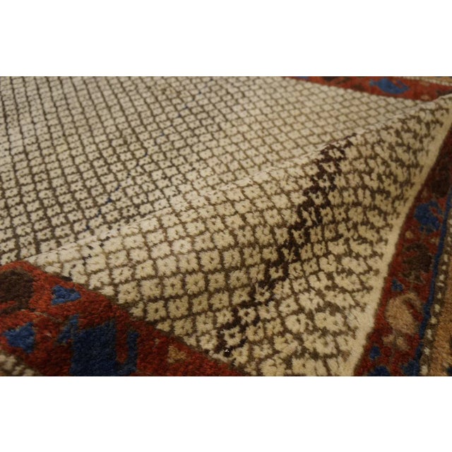 1890s Ivory Geometric Tribal Antique Nw. Persian Carpet 3' 4" X 5' Handknotted Wool Rug For Sale - Image 14 of 15