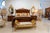 Italian Empire Style Bed With Burl Wood Panels and Brass Accents For Sale - Image 4 of 4