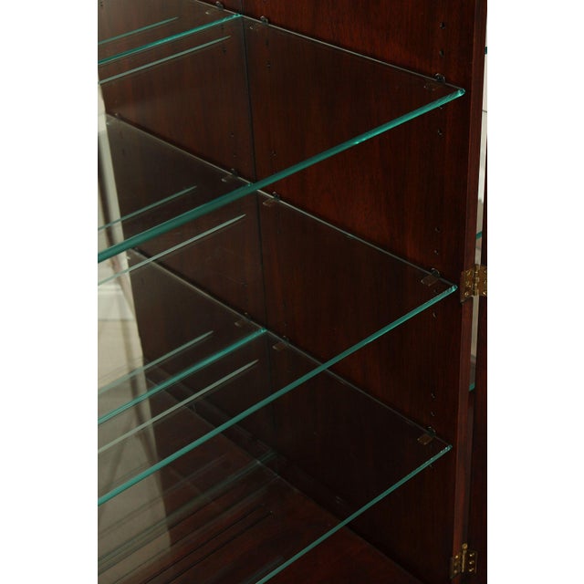 Traditional Henkel Harris Regency Style Mahogany Breakfront China Cabinet For Sale - Image 3 of 18