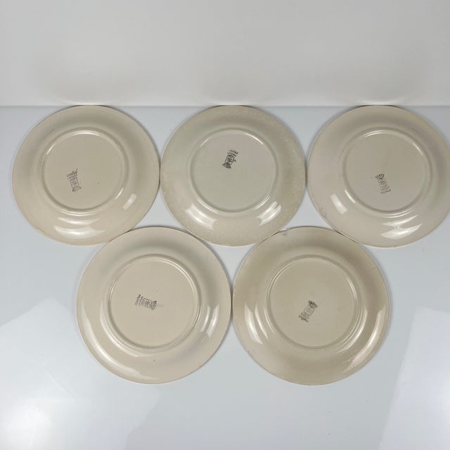 Cream Dessert Plates from Longwy, 1890s, Set of 5 For Sale - Image 8 of 15