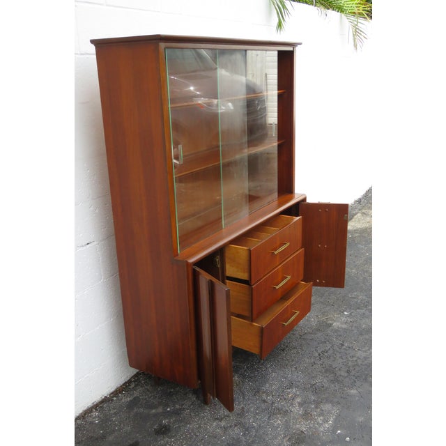 Mid Century Modern China Display Cupboard Cabinet 2275 | Chairish