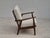 1960s, Danish armchair. Refurbished in quality white/grey furniture fabric. Brand new back cushion, springs in seat...