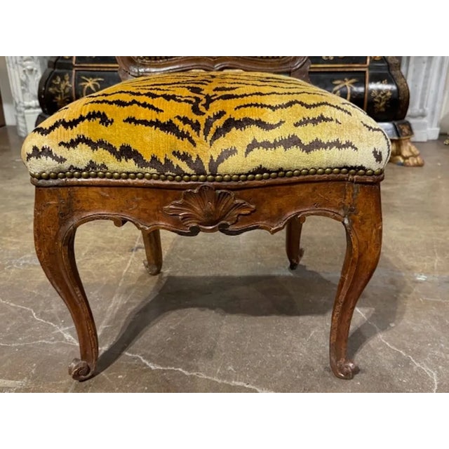 18th Century 18th Century French Provencial Carved Walnut Side Chair For Sale - Image 5 of 6