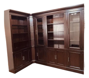 Executive Solid Wood Corner Library Wall Unit (4 Separate Sections)