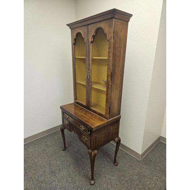 1980s Century Furniture Traditional Secretary Desk With Folding Writing Surface. For Sale - Image 12 of 18
