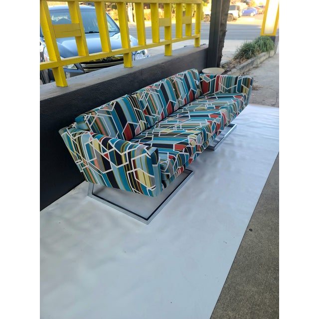 Mid-Century Modern Milo Baughman Thayer Coggin Cantilever Chrome Sofa For Sale - Image 3 of 17