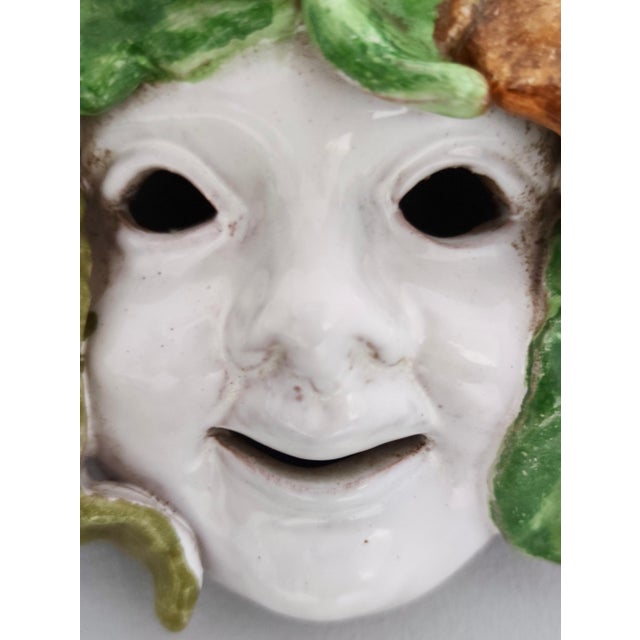 White Vintage Earthware Commedia Mask attributed to Eugenio Pattarino, Florence, 1960s For Sale - Image 8 of 9