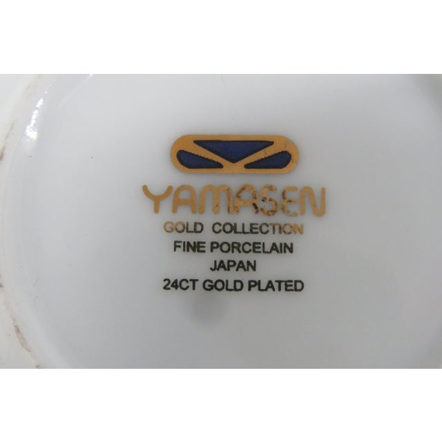 Gold Late 20th Century Yamasen Japan Fine Porcelain Espresso Cup and Saucer 2pc Set Gold Plated For Sale - Image 8 of 12