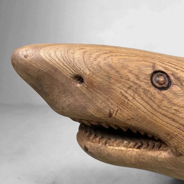 Large Wooden Shark, Japan, 1950 For Sale - Image 4 of 16