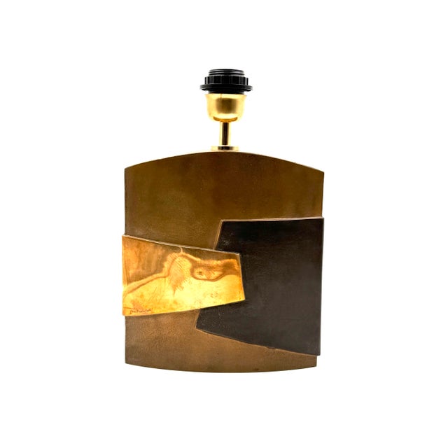 Metal Hollywood Regency Table Lamp by Esa Fedrigolli, Italy 1970s For Sale - Image 7 of 17