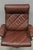 Late 20th Century Vintage Ekornes Stressless Brown Leather Reclining Swivel Lounge Chair & Ottoman For Sale - Image 5 of 18