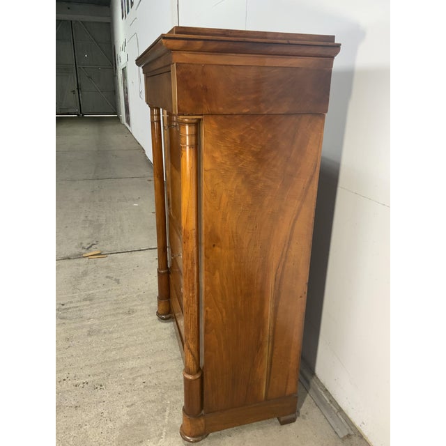 Biedermeier Secretary in Walnut with Full Columns, 1820s For Sale - Image 6 of 18