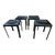 1970s Set of 4 Vintage Mateo Grassy Black Leather Stools, Italy For Sale