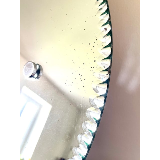 Large Oval Beveled Mirror, 1930s For Sale - Image 4 of 16