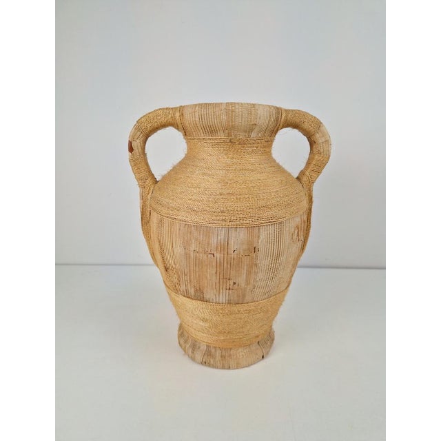 Mid-Century Terracotta Amphora Jar Vase with Handles, 1950s For Sale - Image 6 of 9