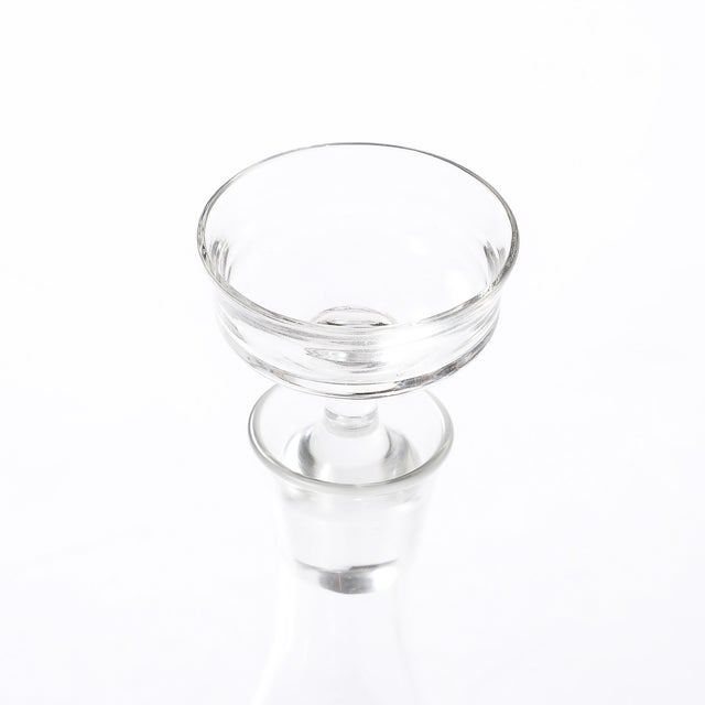 Mid-Century Modernist Sculptural Crystal Decanter With Basin Form Stopper For Sale - Image 10 of 16