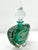 Mid-Century Modern Vintage Mid Century Emerald and Gold Hand Blown Art Glass Perfume Bottle With Clear Glass Stopper For Sale - Image 3 of 7