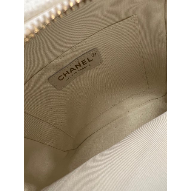 White Quilted Caviar Small CC Day Backpack Handbag For Sale - Image 9 of 9