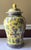 Antique Chinese Porcelain XL Ginger Jar With Lid — Yellow Ground With Figural & Floral Motifs For Sale - Image 4 of 12