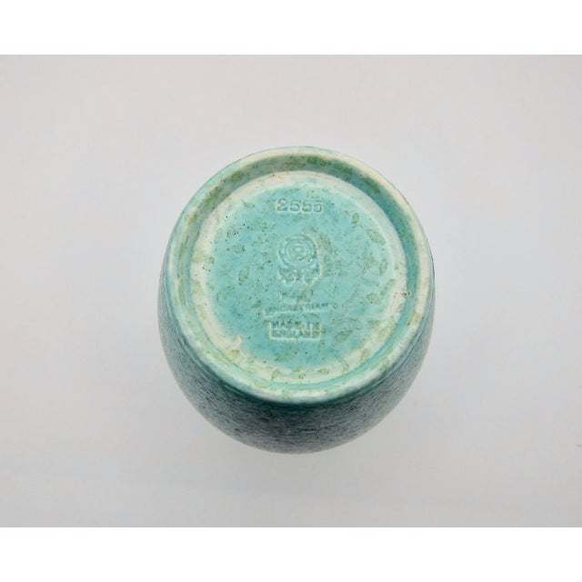 Green 1930s English Pilkingtons Royal Lancastrian Green Vase With Mottled Matte Glaze For Sale - Image 8 of 9