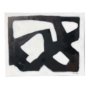 “Abstract Composition in Black and White 3”, Original Contemporary Acrylic Painting on Canvas by CL Auker