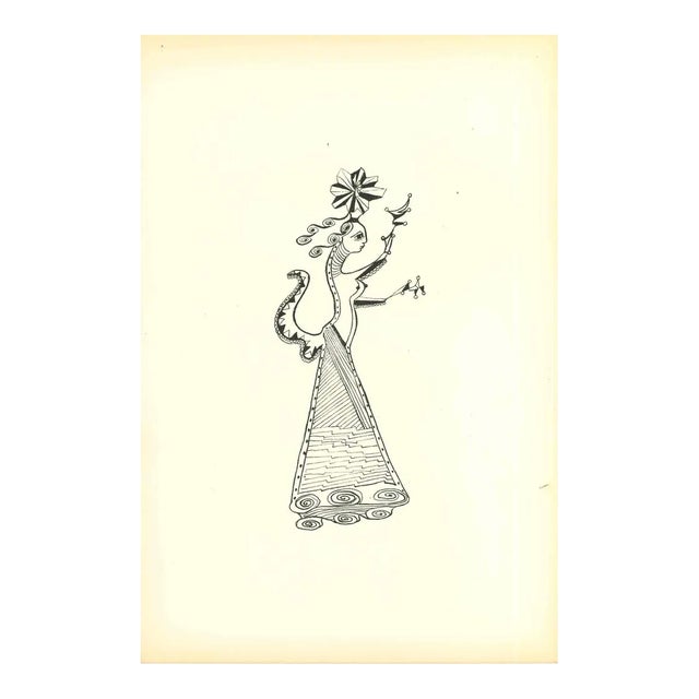 Bruno Capacci, Composition of Diodora, Original Lithograph, 1950ss For Sale