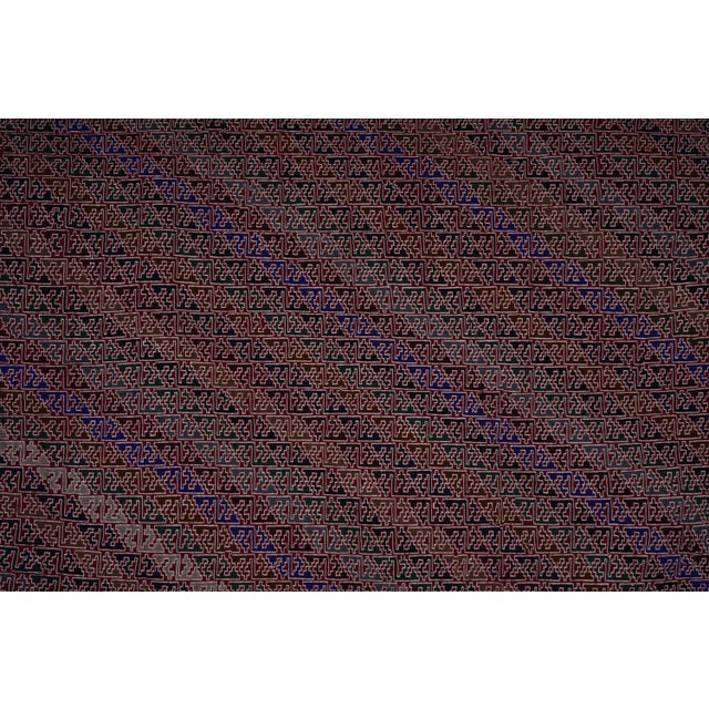 Mid 20th Century Jajim Kilim With Diagonal Stripes 5'4'' X 7'9'' For Sale - Image 6 of 11