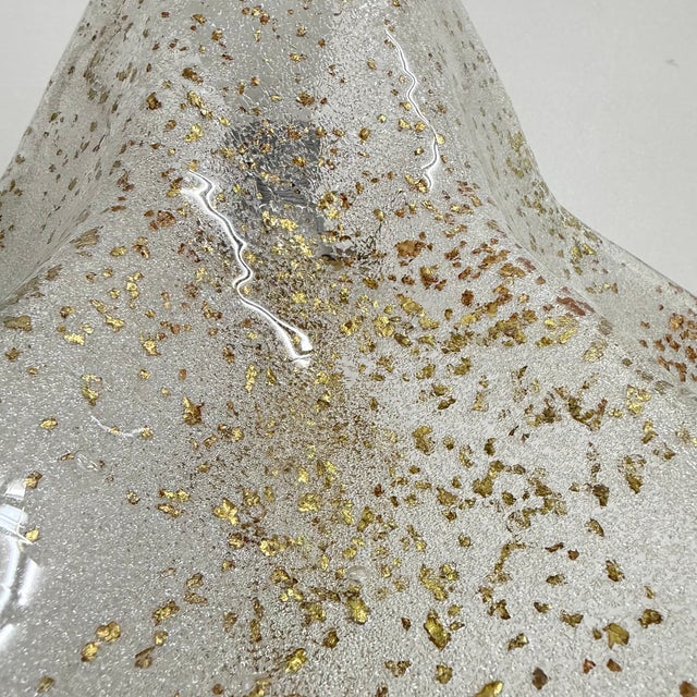 1970s Mid-Century Glass Table Lamp with Golden Flakes, 1970s For Sale - Image 5 of 18