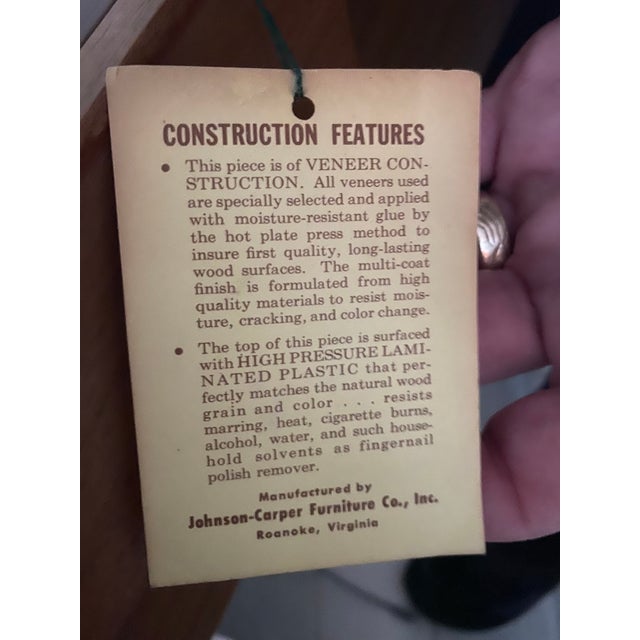 1960s Mid Century Modern Johnson Carper 3-Drawer Walnut and Laminate Dresser For Sale - Image 11 of 11