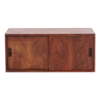 Wall-Mounted Rosewood Cabinet with Sliding Doors, 1960s For Sale