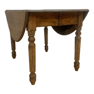 Antique Farmhouse Drop-Leaf Turned Leg Table