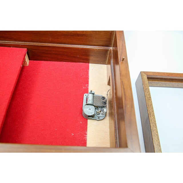 Wood Jewelry Wooden Music Box Made in Italy With Flowers Inlaid Burl Wood Top For Sale - Image 7 of 12