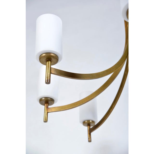Goldenrod Large Mid-Century Italian Brass and Glass 8-Arm Chandelier, 1950s-1960s For Sale - Image 8 of 16