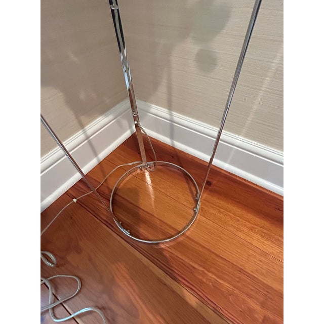 Metal Organic Modern Verner Panton Style Capiz Shell & Chrome Floor Lamp For Sale - Image 7 of 11