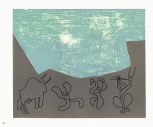 1962 Pablo Picasso Linocut Engraving "Bacchanal With Bull"