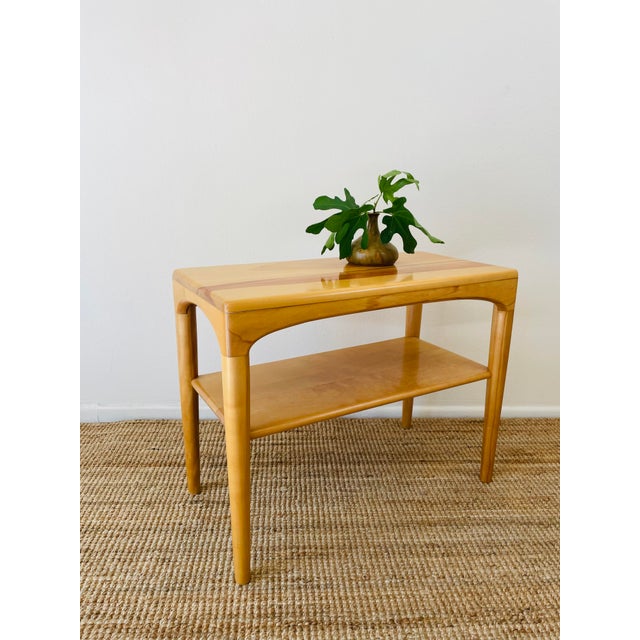 Mid-Century Modern Vintage 1950s Heywood Wakefield Tiered Open Shelf Side Table For Sale - Image 3 of 9