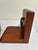 Vintage Wood Bookends With Brass Ring Pull Hardware, Pair For Sale - Image 4 of 8
