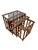 Vintage Burnt Bamboo Rattan Nesting Tables With Glass Tops, Set of 3, C. 1970s For Sale - Image 4 of 17