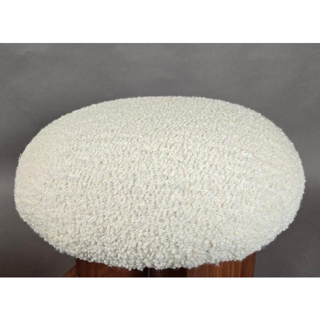 Stools in Wood and Fabric, Italy, Set of 2 For Sale - Image 4 of 6