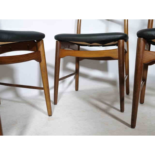 Mid-Century Modern Teak Dining Chairs by Georg Leowald, 1960s, Set of 4 For Sale - Image 12 of 15