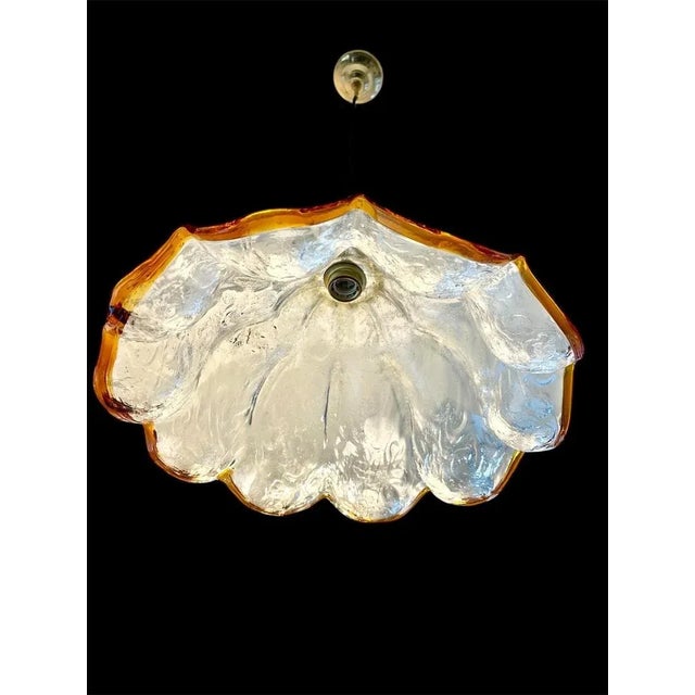 Exceptional Mazzega pendant, bicolore of glass Murano with structure. The Design and the quality of the glass make this...