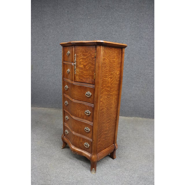 Pulaski Furniture Victorian Style Quarter-Sawn Oak Lingerie Chest For Sale - Image 11 of 14