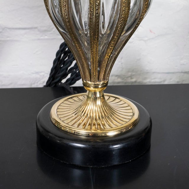 Brass Caged blown glass table lamps For Sale - Image 8 of 8