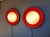 Space Age Round Wall Sconces in Orange Lacquered Metal and White Opaline Glass, 1960s, Set of 2 For Sale - Image 4 of 18