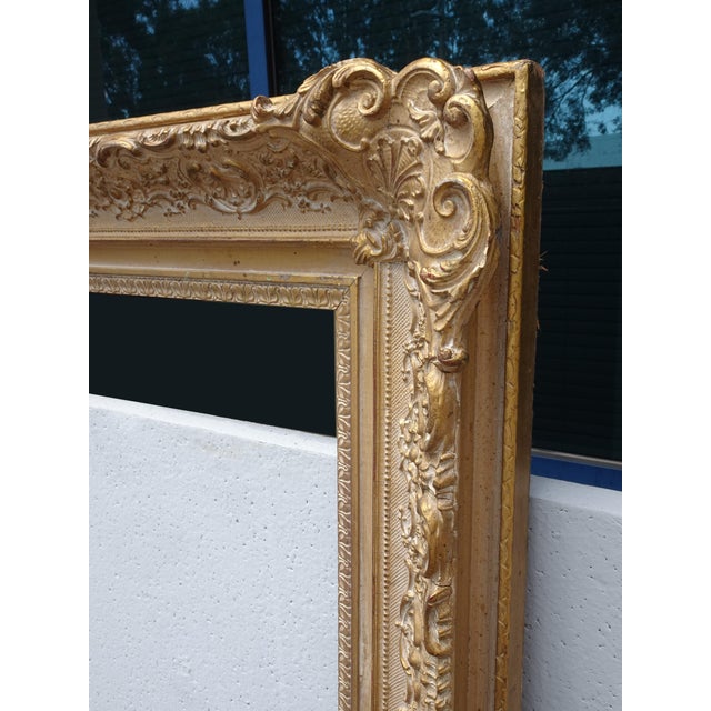 Large Tall 58"Hx45 Vintage French Provincial Gold Ornate Picture Frame For Sale In Los Angeles - Image 6 of 14