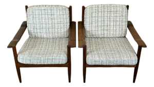 Set of Danish Modern Design Teak Armchair Easy Chair Lounge Chair, 1970s