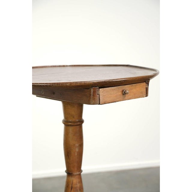 Brown Antique English Side Table with Drawer For Sale - Image 8 of 11