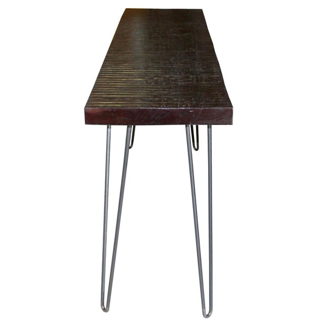 Contemporary Mahogany Pin Leg Console Table Chairish